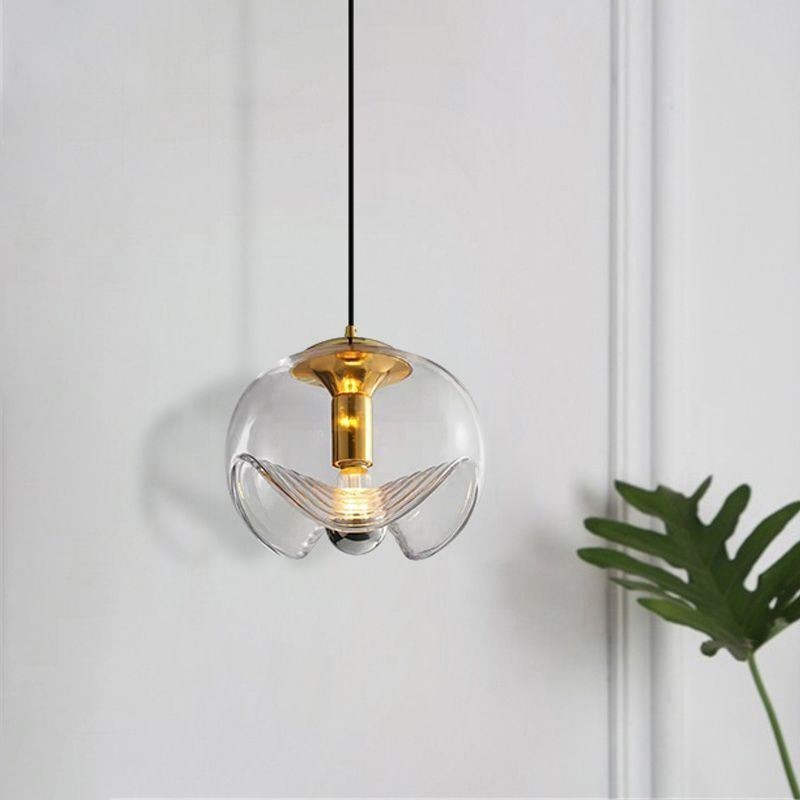 Lampada a sospensione in vetro moderna minimalista Stamen in ferro battuto