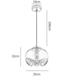 Lampada a sospensione in vetro moderna minimalista Stamen in ferro battuto