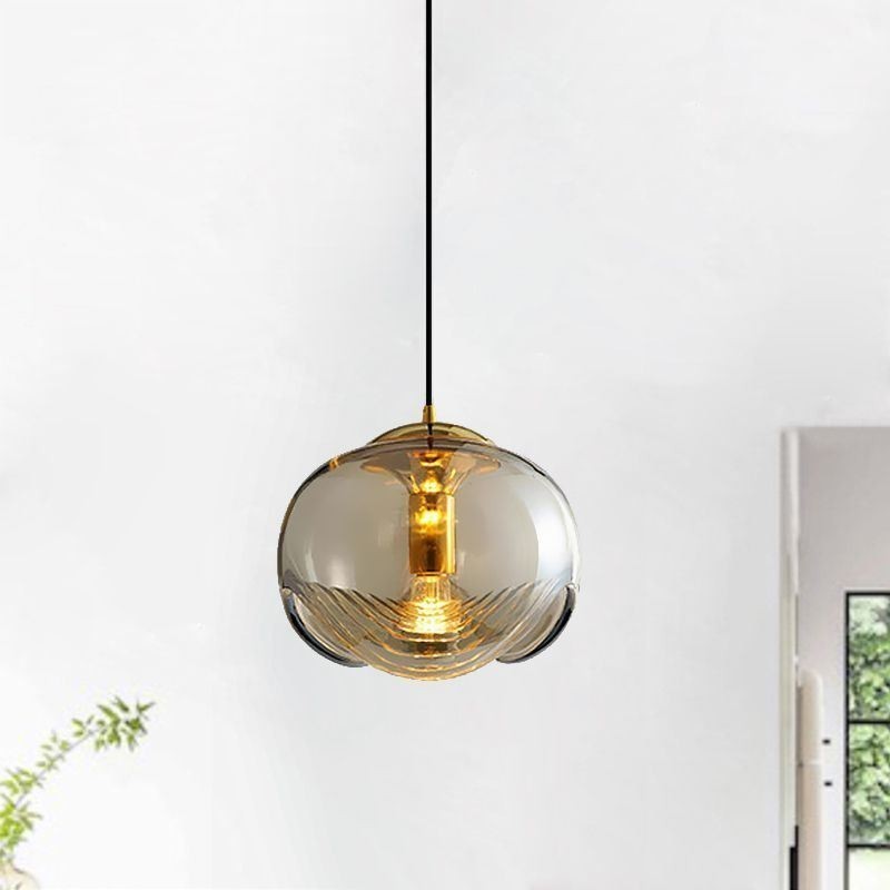 Lampada a sospensione in vetro moderna minimalista Stamen in ferro battuto