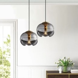 Lampada a sospensione in vetro moderna minimalista Stamen in ferro battuto