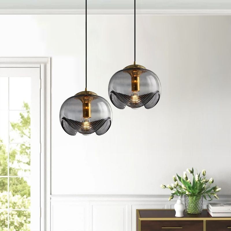 Lampada a sospensione in vetro moderna minimalista Stamen in ferro battuto