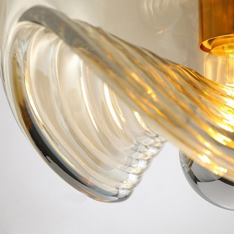 Lampada a sospensione in vetro moderna minimalista Stamen in ferro battuto