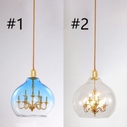 Lampada a sospensione moderna minimalista in ferro e vetro 9 luci
