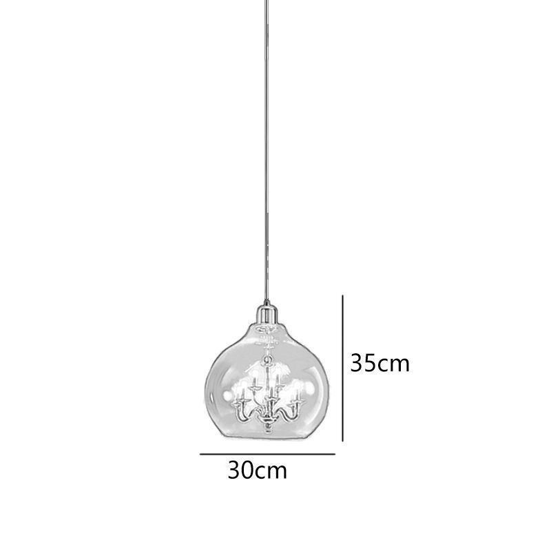 Lampada a sospensione moderna minimalista in ferro e vetro 9 luci
