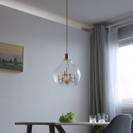 Lampada a sospensione moderna minimalista in ferro e vetro 9 luci