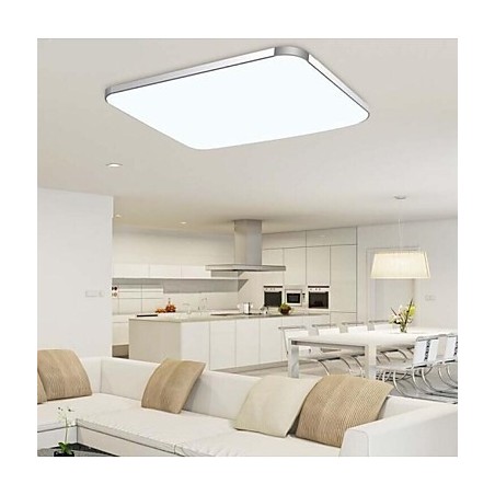 Plafoniera a filo LED moderna contemporanea in metallo e acrilico argento e bianco 65 cm