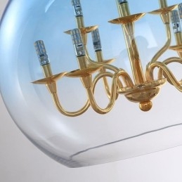 Lampada a sospensione moderna minimalista in ferro e vetro 9 luci