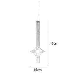 Lampada a sospensione moderna minimalista in tubo di vetro e ferro battuto