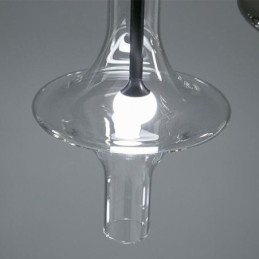 Lampada a sospensione moderna minimalista in tubo di vetro e ferro battuto