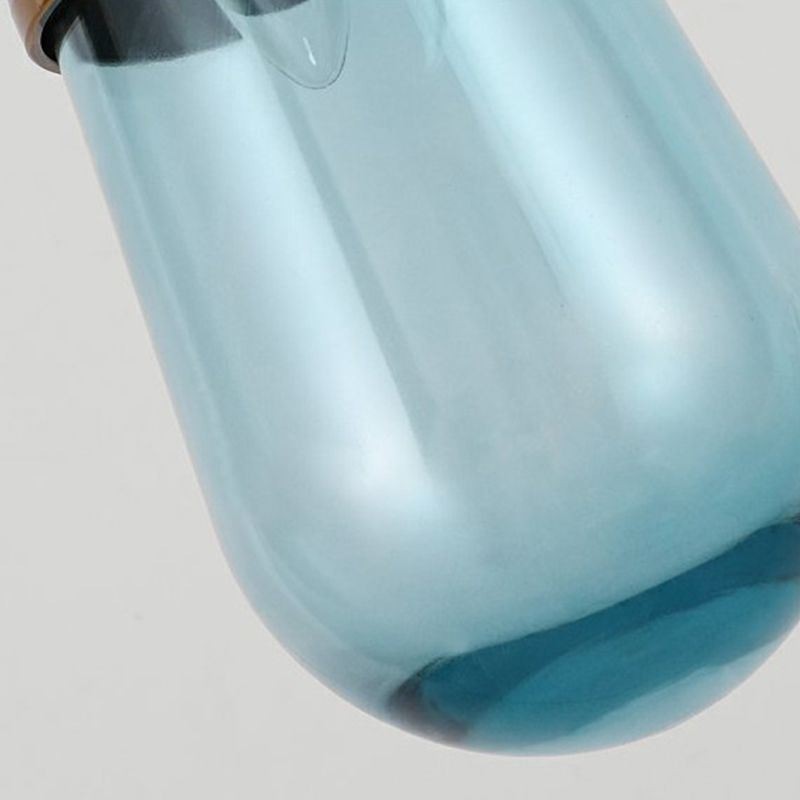 Lampada a sospensione in vetro a goccia d'acqua con struttura in ferro battuto