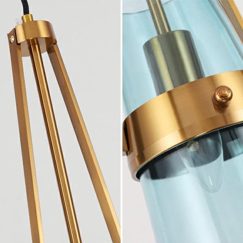 Lampada a sospensione in vetro a goccia d'acqua con struttura in ferro battuto