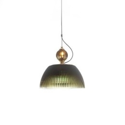 Lampada a sospensione moderna minimalista in ferro e vetro, paralume plissettato
