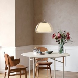 Lampada a sospensione in vetro trasparente stile moderno semplice Pudding