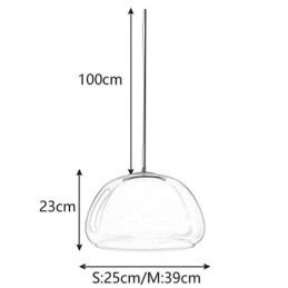 Lampada a sospensione in vetro trasparente stile moderno semplice Pudding