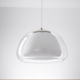 Lampada a sospensione in vetro trasparente stile moderno semplice Pudding