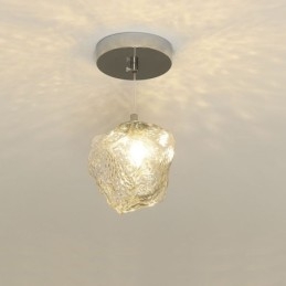 Lampada a sospensione in vetro retrò a cubo di ghiaccio