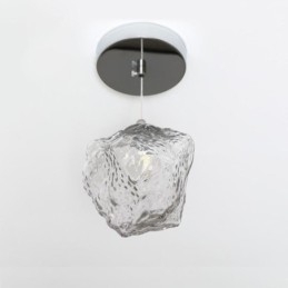 Lampada a sospensione in vetro retrò a cubo di ghiaccio
