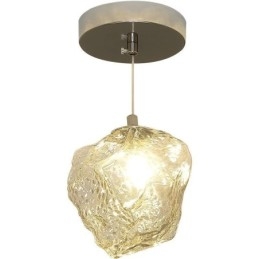 Lampada a sospensione in vetro retrò a cubo di ghiaccio