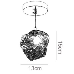 Lampada a sospensione in vetro retrò a cubo di ghiaccio