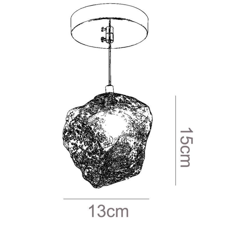 Lampada a sospensione in vetro retrò a cubo di ghiaccio