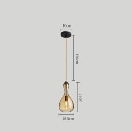 Lampada a sospensione nordica in vetro ambra
