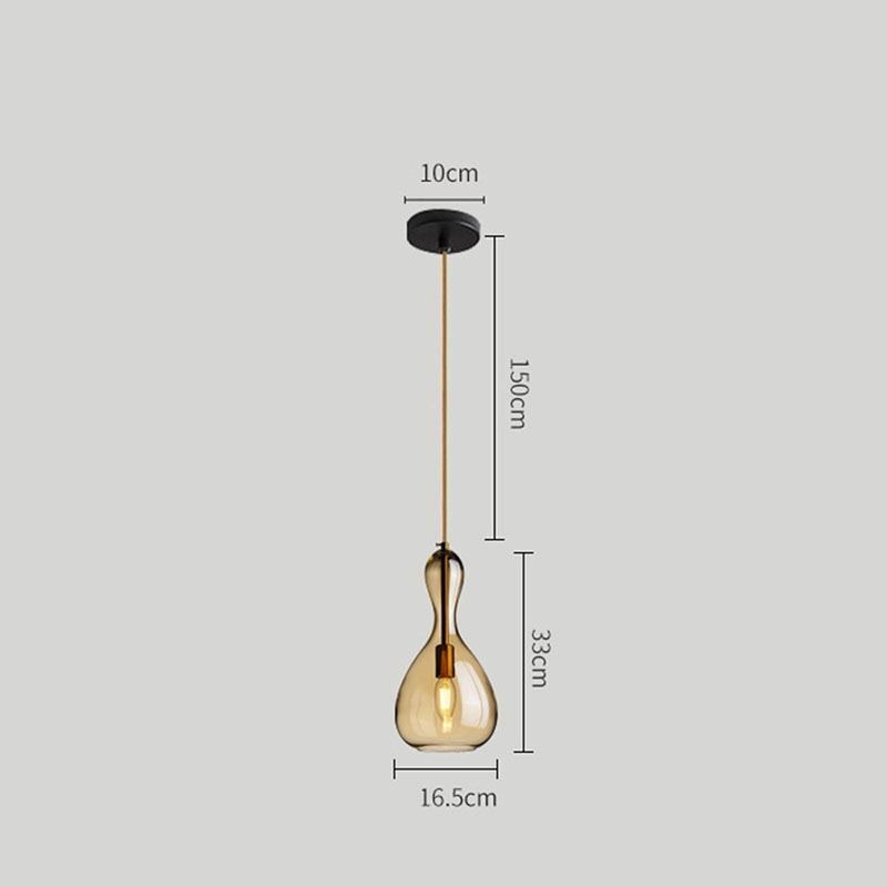 Lampada a sospensione nordica in vetro ambra