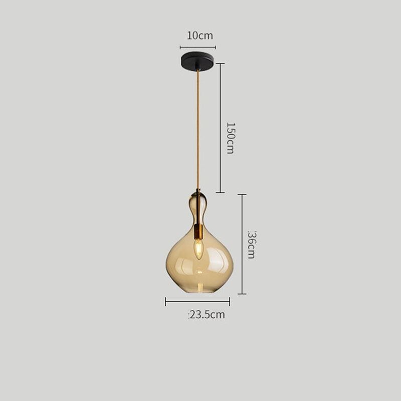 Lampada a sospensione nordica in vetro ambra