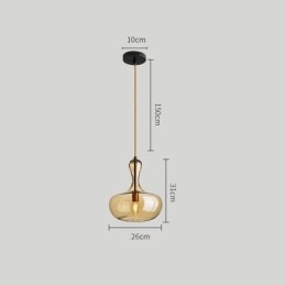 Lampada a sospensione nordica in vetro ambra