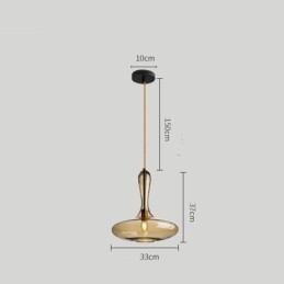 Lampada a sospensione nordica in vetro ambra