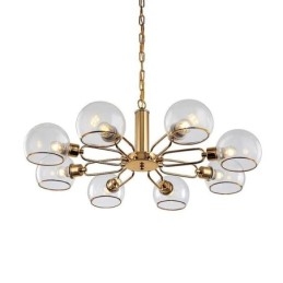 Lampada a sospensione moderna minimalista in vetro e ferro battuto 6/8 luci E12/E14