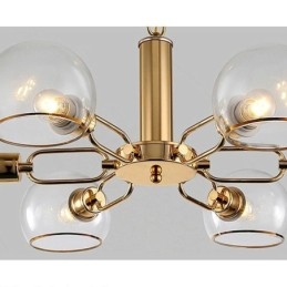 Lampada a sospensione moderna minimalista in vetro e ferro battuto 6/8 luci E12/E14