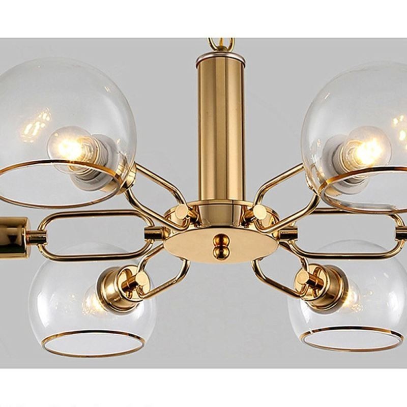 Lampada a sospensione moderna minimalista in vetro e ferro battuto 6/8 luci E12/E14