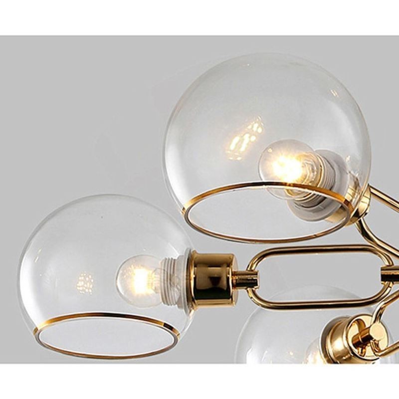 Lampada a sospensione moderna minimalista in vetro e ferro battuto 6/8 luci E12/E14