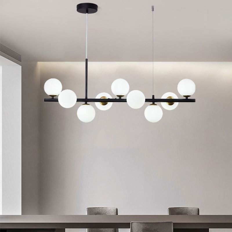 Lampada a sospensione moderna Magic Beans molecolare in ferro e vetro 9 luci E12 83 x 24 cm