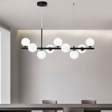 Lampada a sospensione moderna Magic Beans molecolare in ferro e vetro 9 luci E12 83 x 24 cm