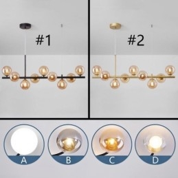 Lampada a sospensione moderna Magic Beans molecolare in ferro e vetro 9 luci E12 83 x 24 cm