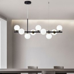 Lampada a sospensione moderna Magic Beans molecolare in ferro e vetro 9 luci E12 83 x 24 cm