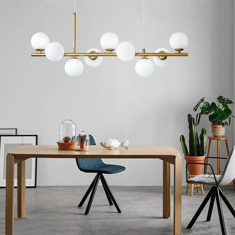 Lampada a sospensione moderna Magic Beans molecolare in ferro e vetro 9 luci E12 83 x 24 cm