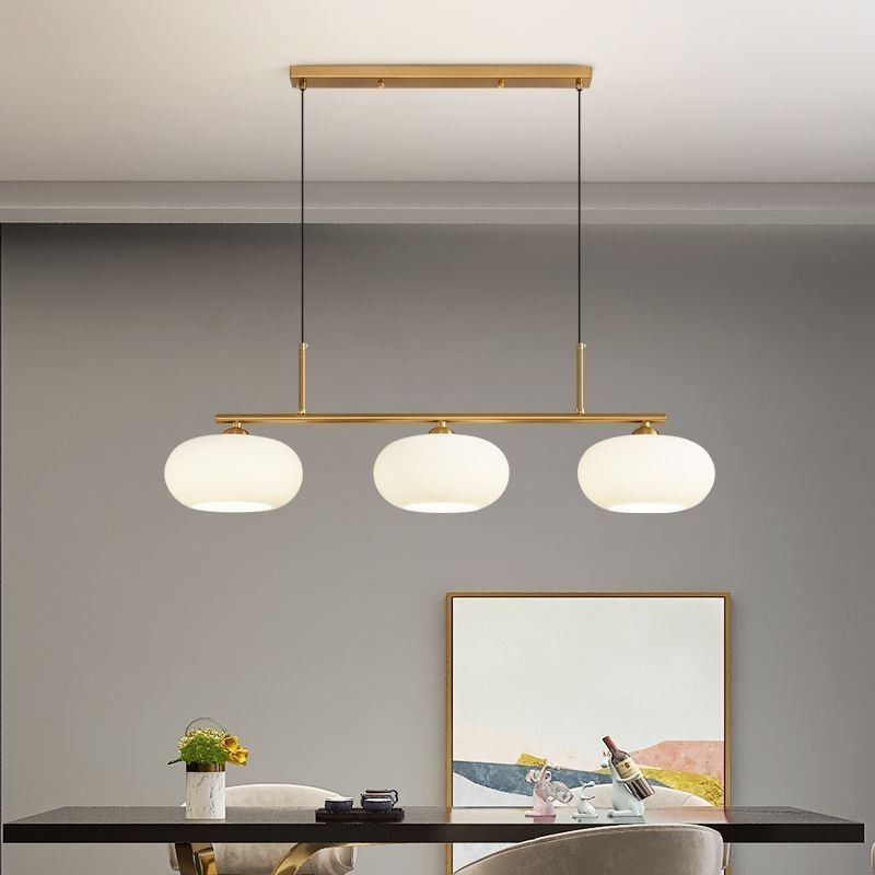 Lampada a sospensione nordica in vetro e ferro battuto, 3 luci E26/E27