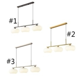 Lampada a sospensione nordica in vetro e ferro battuto, 3 luci E26/E27