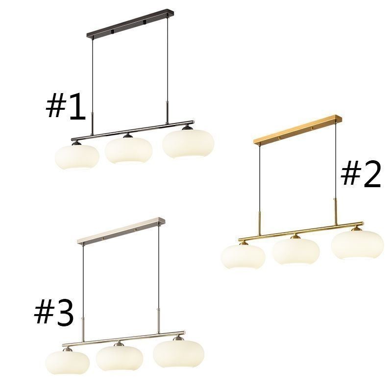 Lampada a sospensione nordica in vetro e ferro battuto, 3 luci E26/E27