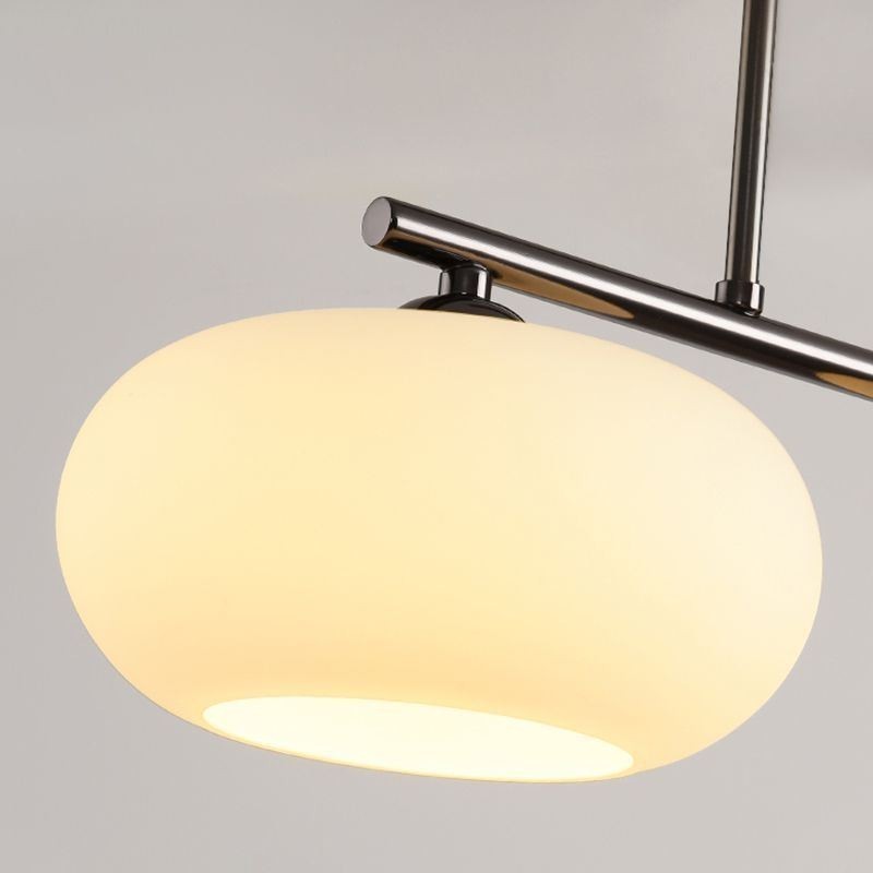 Lampada a sospensione nordica in vetro e ferro battuto, 3 luci E26/E27