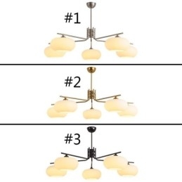 Lampada a sospensione nordica in vetro e ferro battuto 5 luci E26/E27 96×45 cm