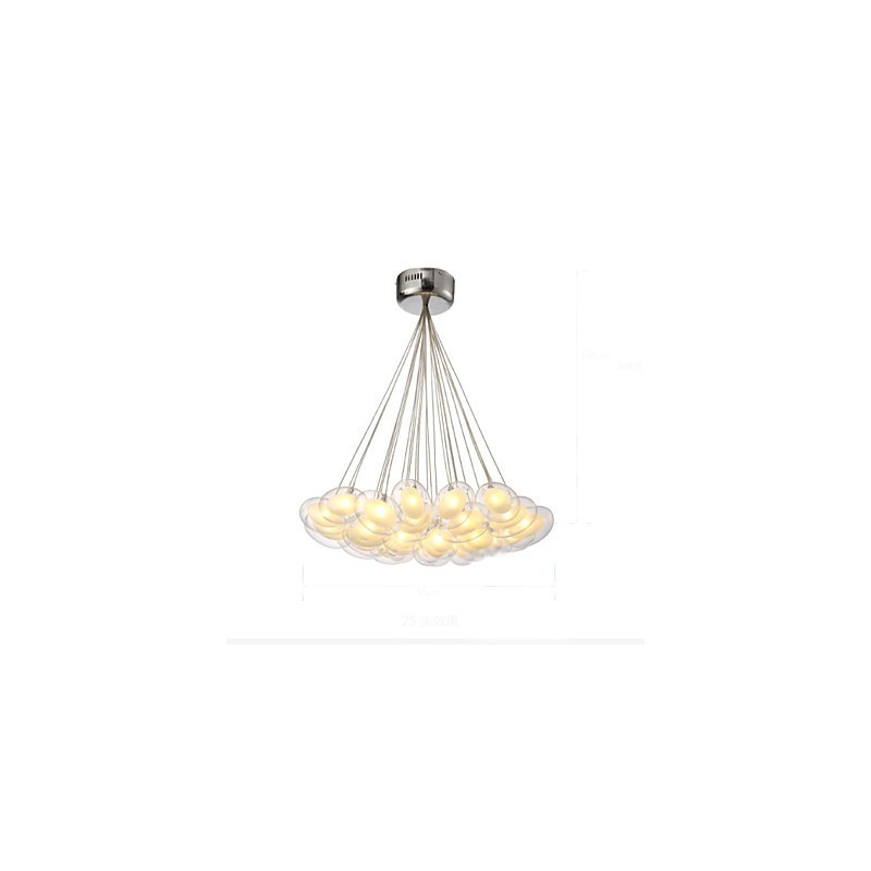 Lampadario moderno contemporaneo 22 luci G4 cromo