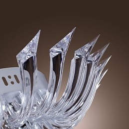 Plafoniera a filo moderna contemporanea in cristallo e vetro trasparente 6 luci G4 55 cm