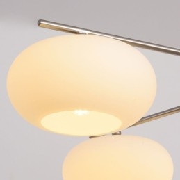 Lampada a sospensione nordica in vetro e ferro battuto 5 luci E26/E27 96×45 cm