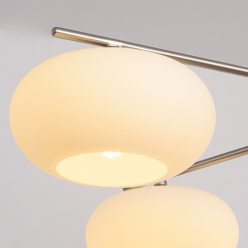 Lampada a sospensione nordica in vetro e ferro battuto 5 luci E26/E27 96×45 cm