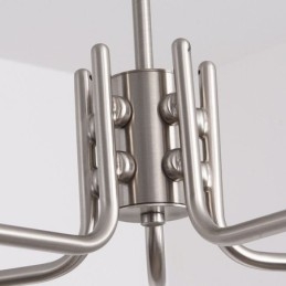 Lampada a sospensione nordica in vetro e ferro battuto 5 luci E26/E27 96×45 cm