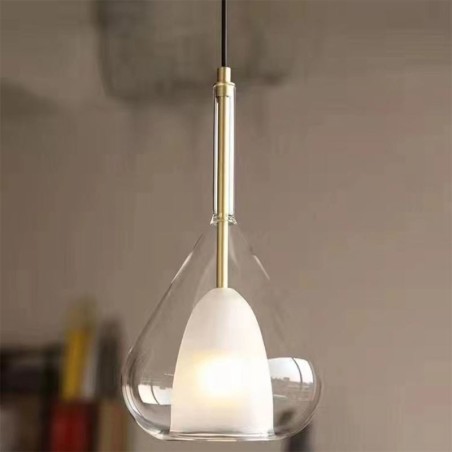 Lampada a sospensione moderna minimalista in vetro doppio per soffitto