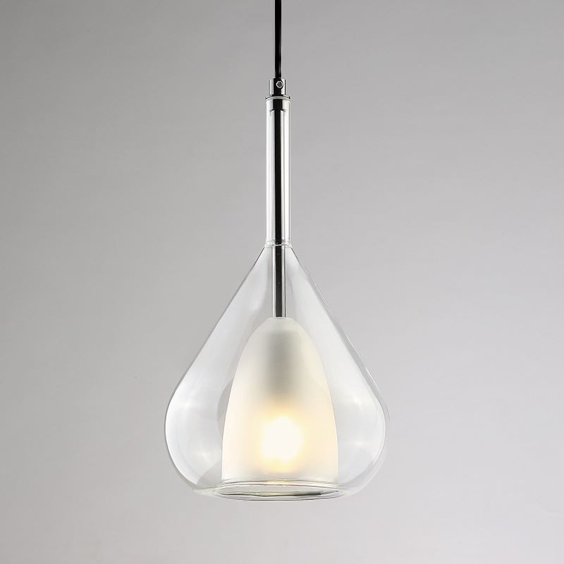 Lampada a sospensione moderna minimalista in vetro doppio per soffitto